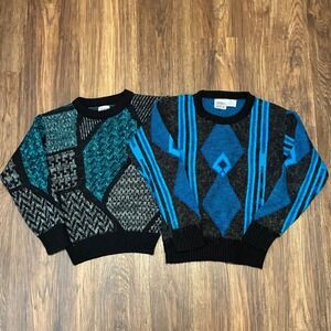 Vintage 90s Tomorrow's Generation Sweater Lot Youth S 8-10 Geometric 2pc